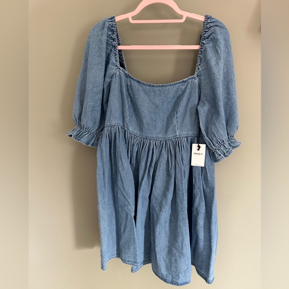 Forever 21 Light Blue Denim Mini Dress